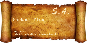 Sarkadi Alex névjegykártya